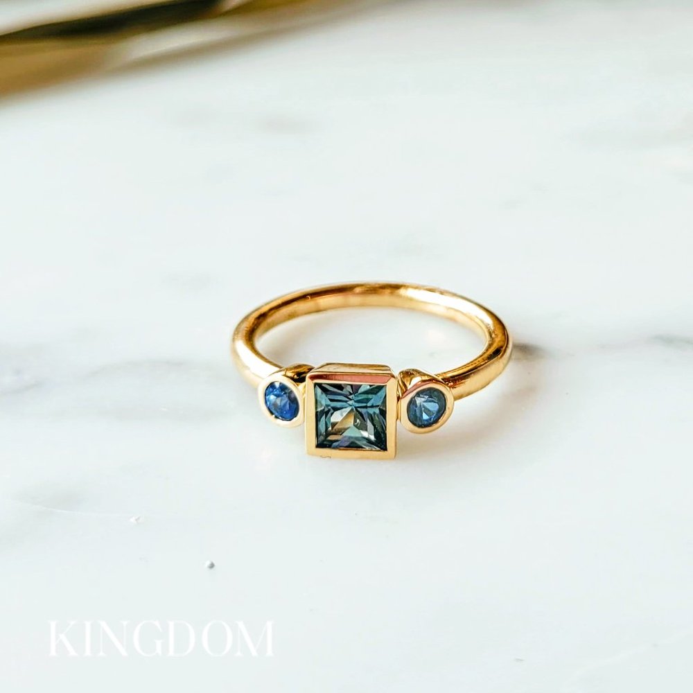 Mosaic Sapphire Engagement Ring